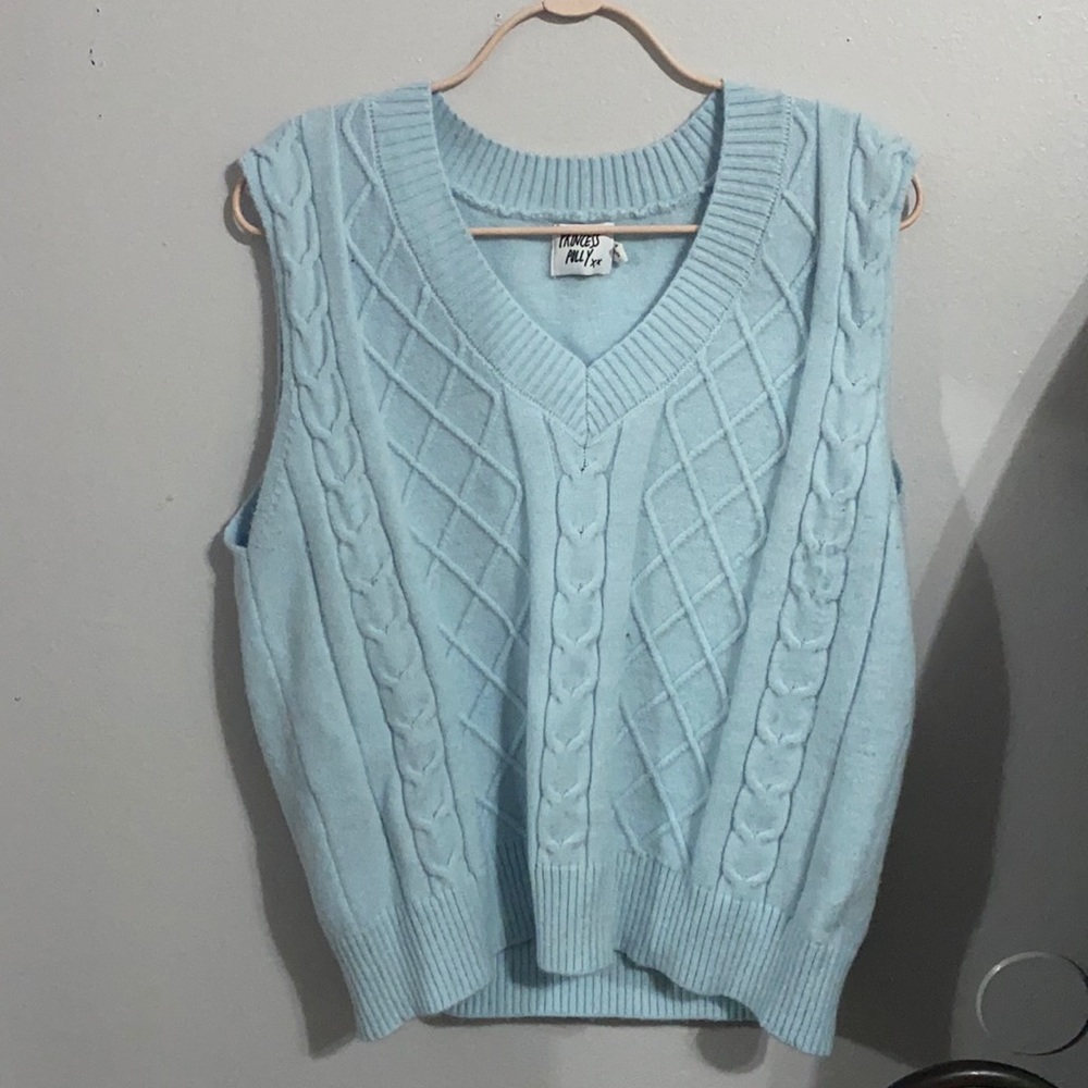JADA OVERSIZED SWEATER VEST BLUE